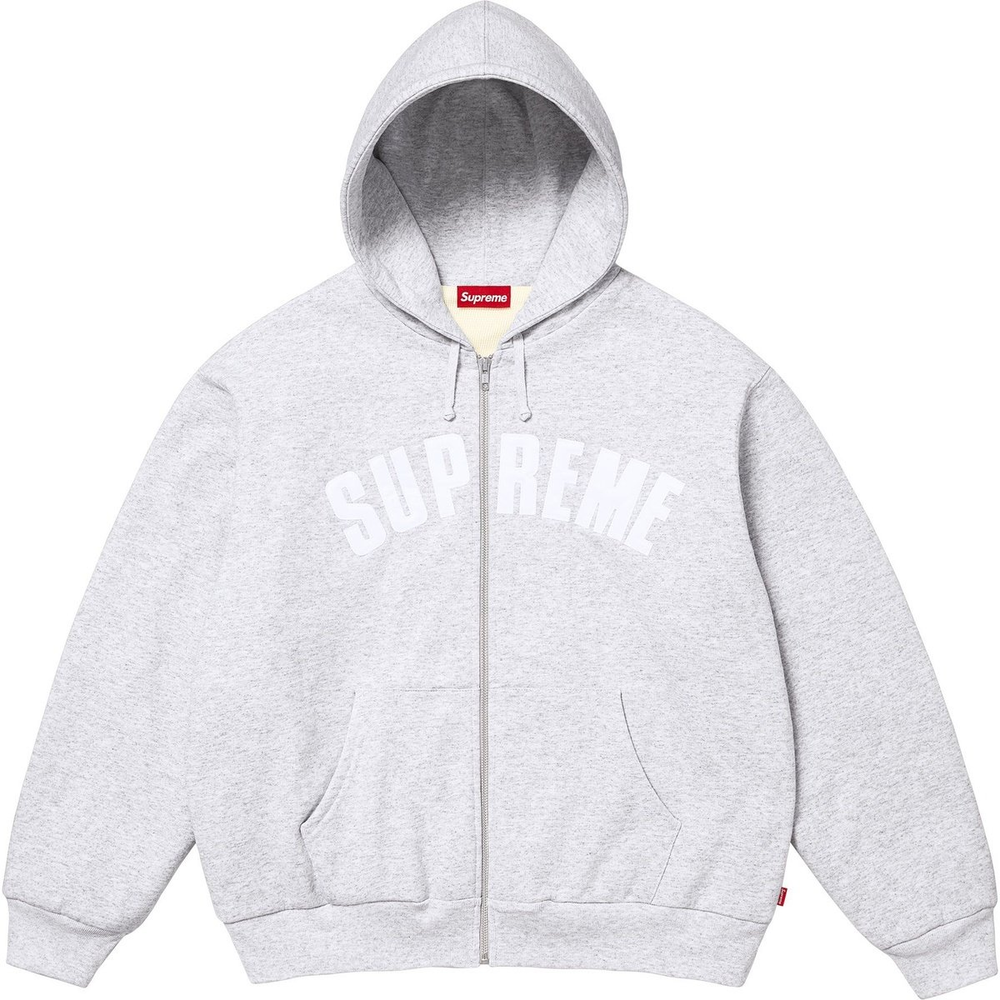 Supreme Arc Thermal Lined Ash Grey Zip Up Hoodie