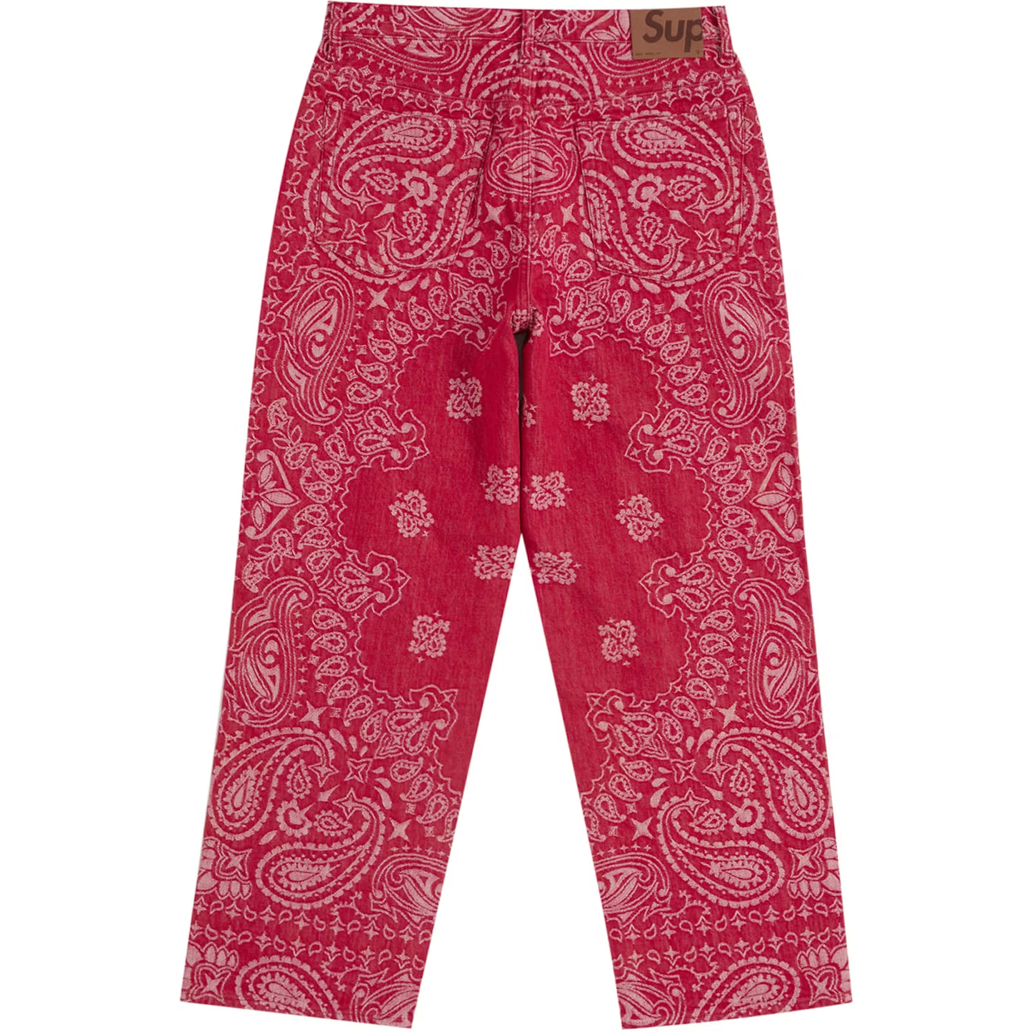 Supreme Bandana Jacquard Red Baggy Denim