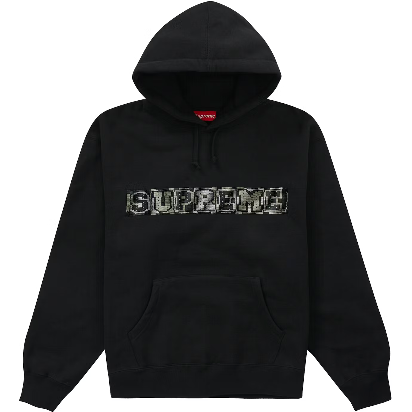 Supreme Beaded Black Hoodie – WyCo Vintage Broadway