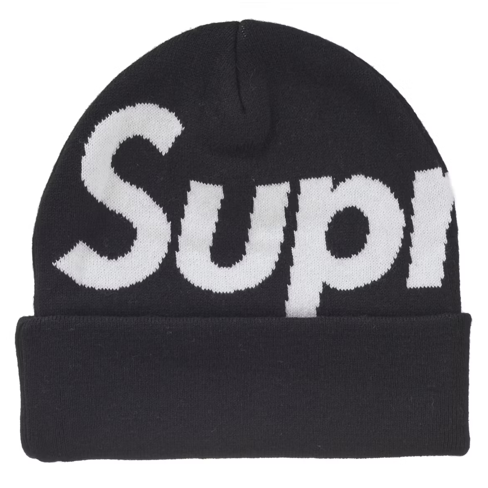 Supreme Big Logo Black Beanie