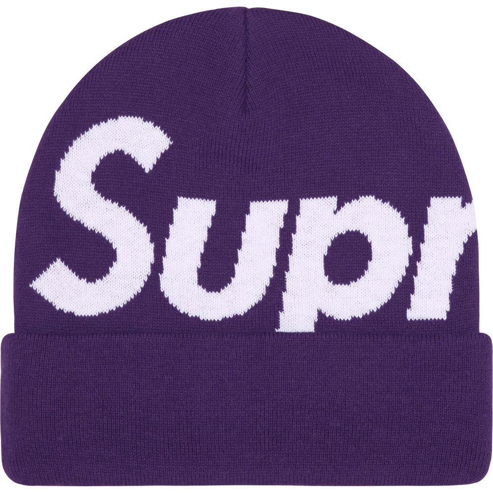 Supreme Big Logo Purple Beanie