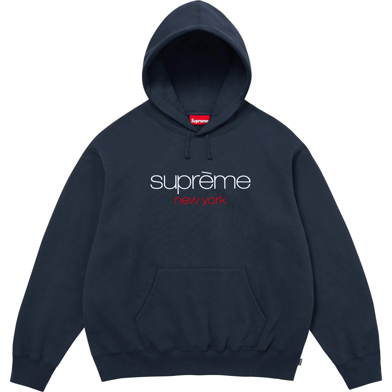 Supreme Classic Logo Navy Hoodie – WyCo Vintage Broadway