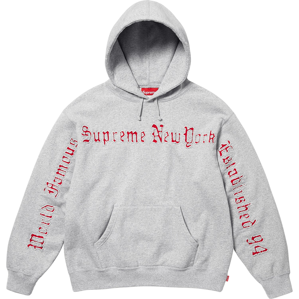 Supreme Contrast Cutout Heather Grey Hoodie