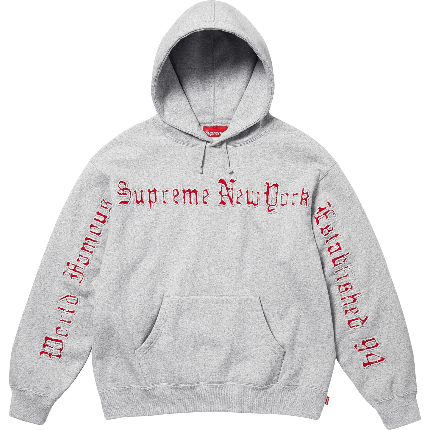 Supreme Contrast Cutout Heather Grey Hoodie