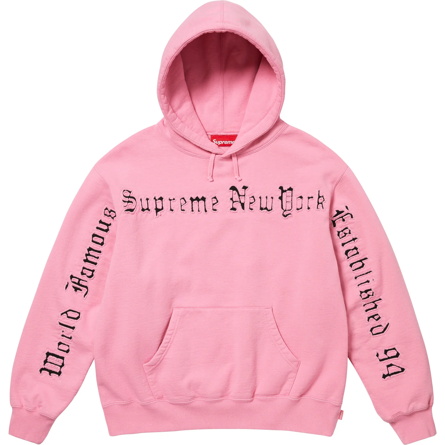 SupremeContrastCutoutPinkHoodi