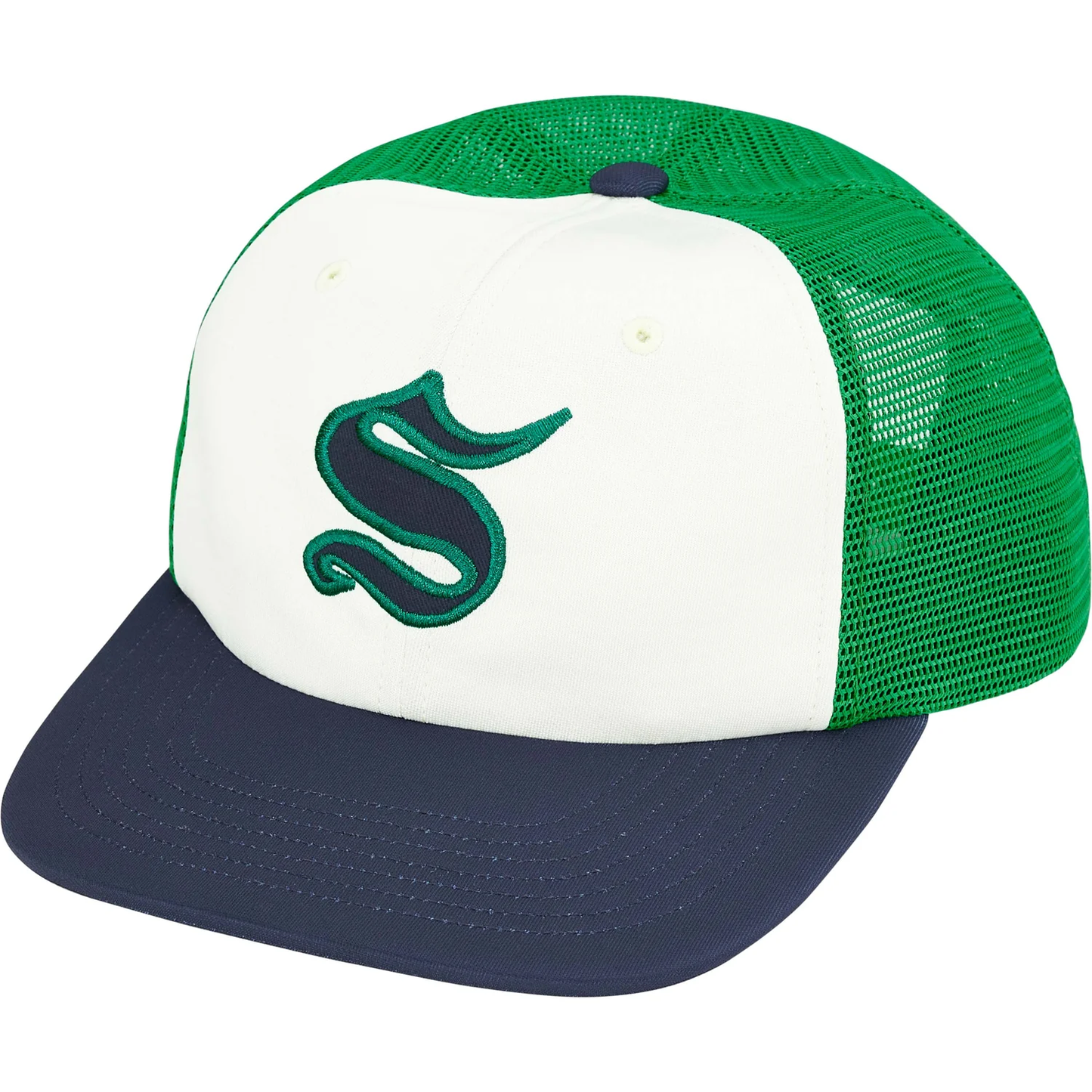 Supreme Contrast S Green Mesh Back 6-Panel Hat