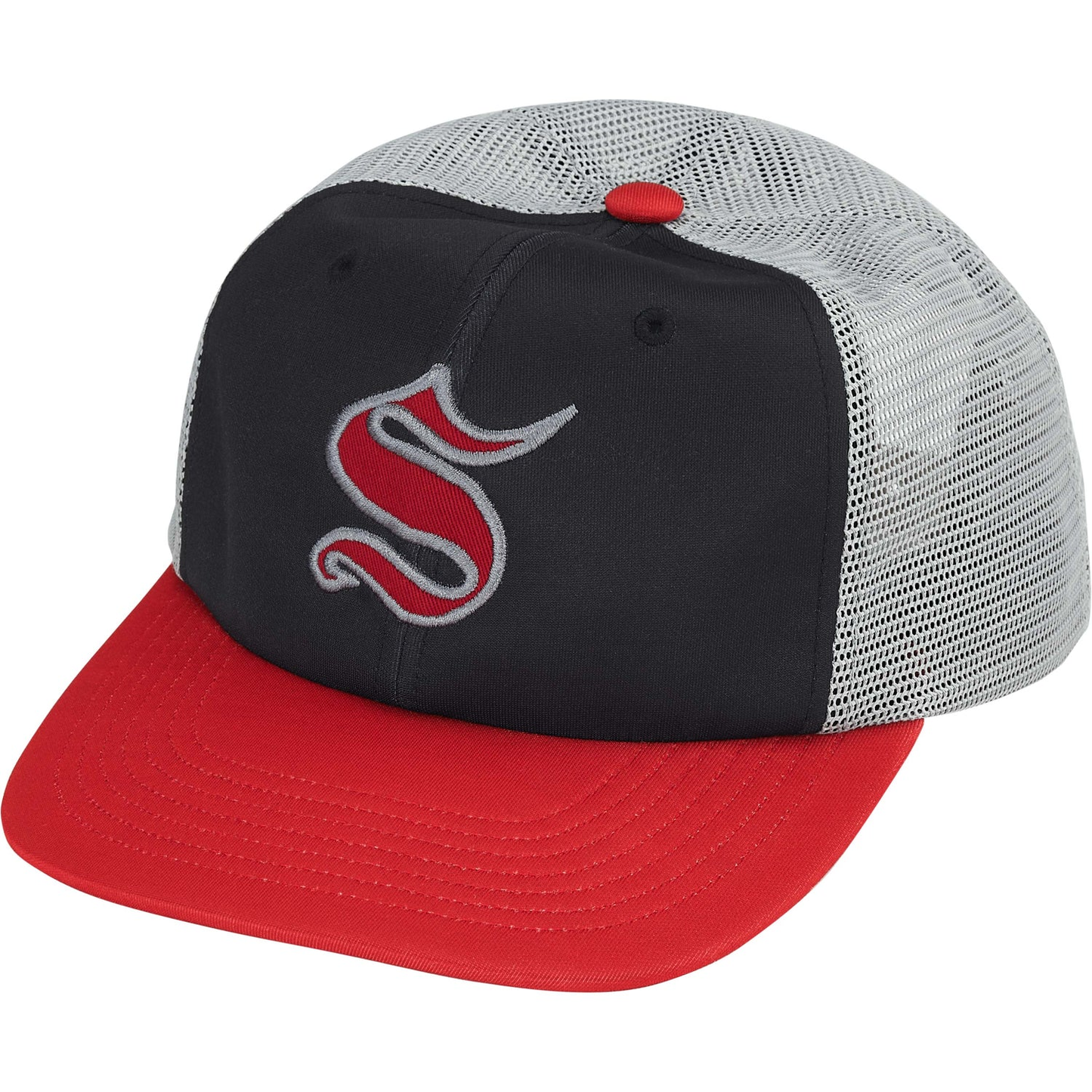 Supreme Contrast S Grey Mesh Back 6-Panel Hat