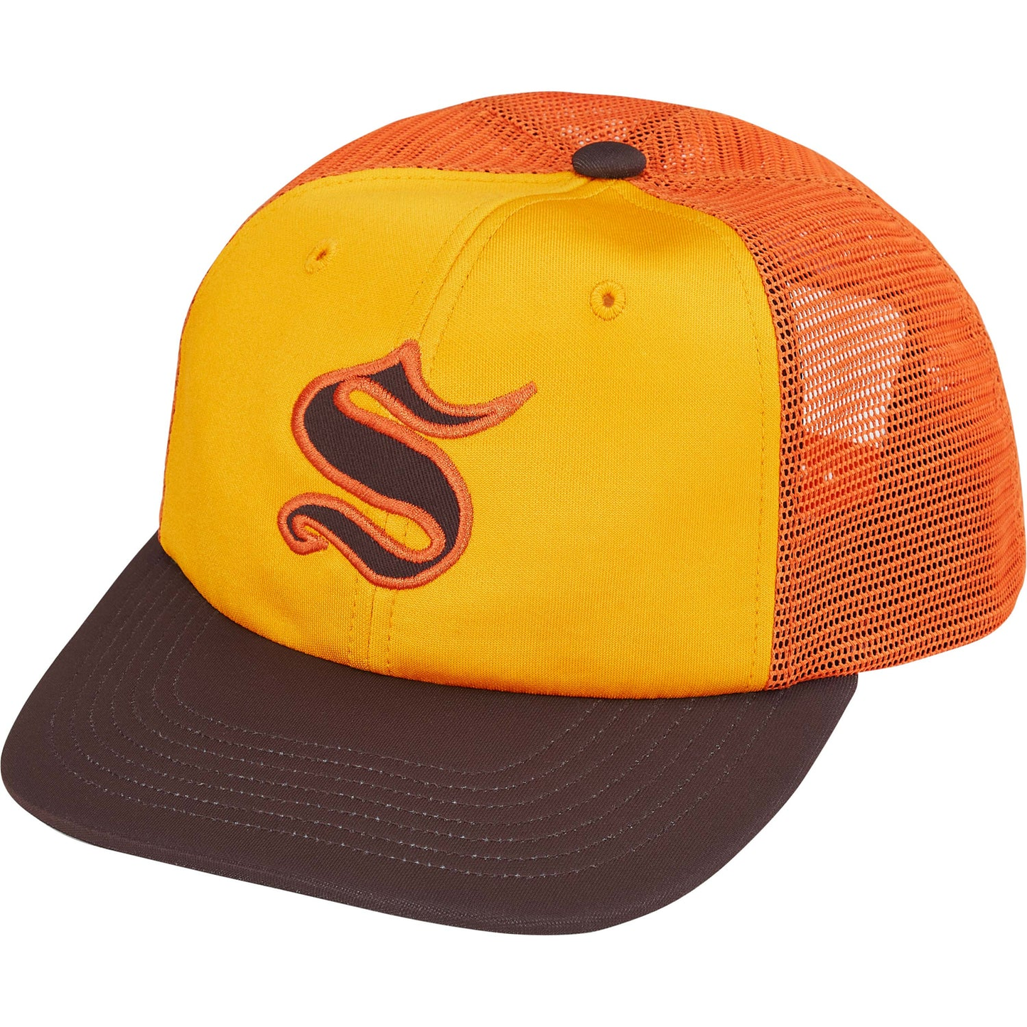 Supreme Contrast S Orange Mesh Back 6-Panel Hat