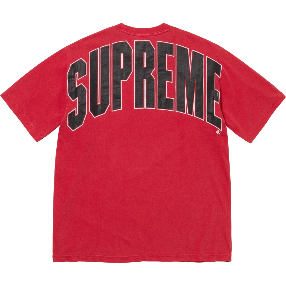 Supreme Cracked Back Arc Washed Red S/S Top