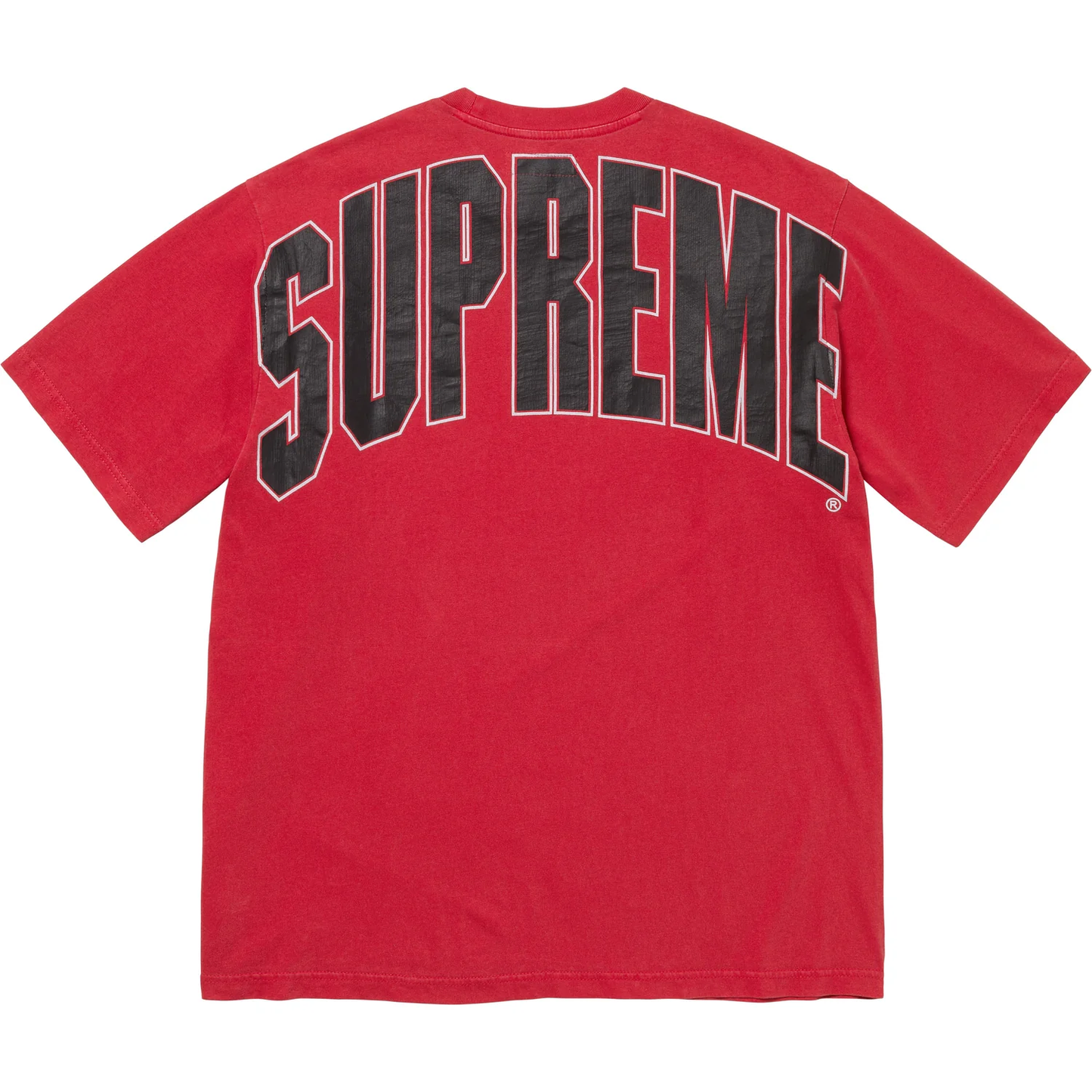 Supreme Cracked Back Arc Washed Red S/S Top