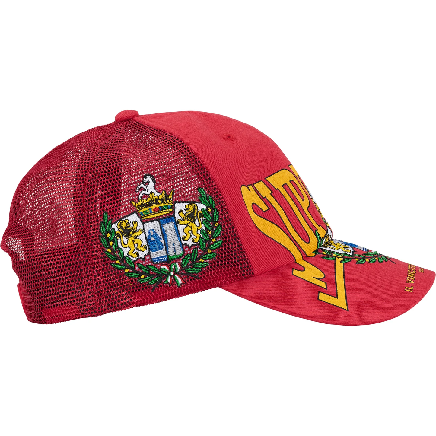 Supreme Crest Red Mesh Back 6-Panel Hat