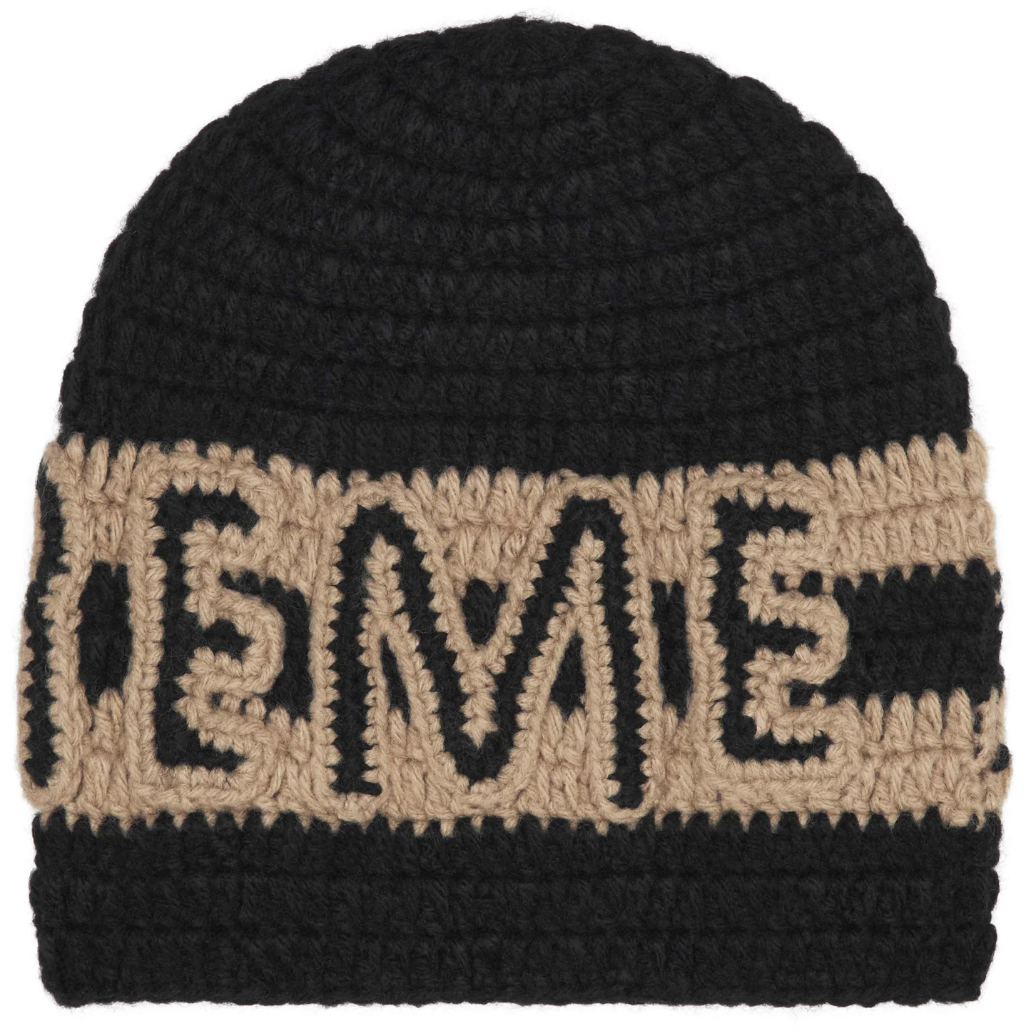 Supreme Crochet Logo Black Beanie