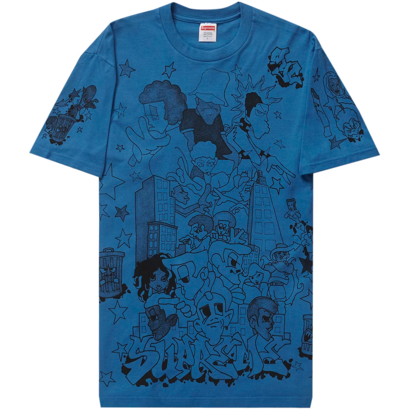 Supreme Downtown Faded Blue Tee – WyCo Vintage Broadway