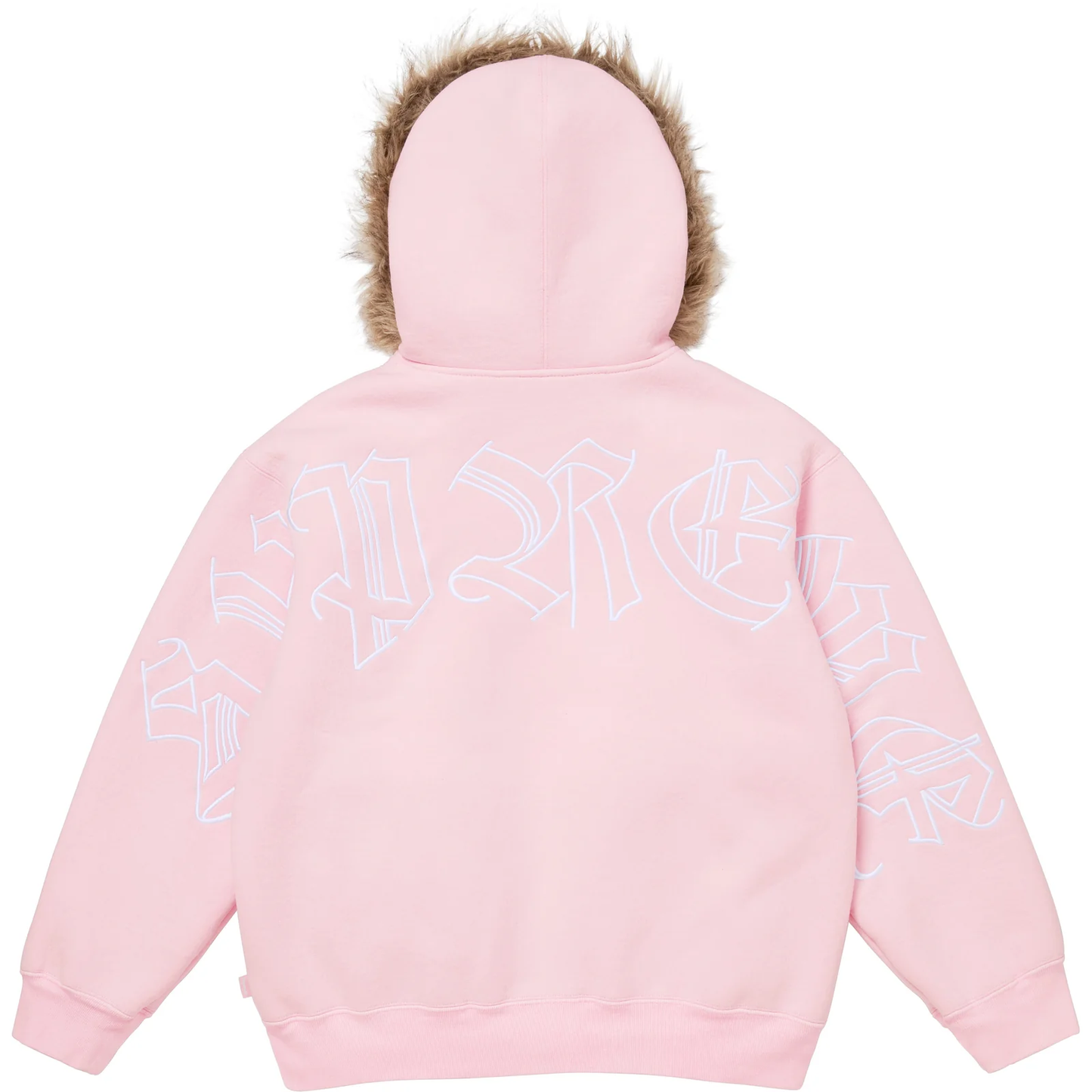 Supreme Faux Fur Light Pink Zip Up Hoodie