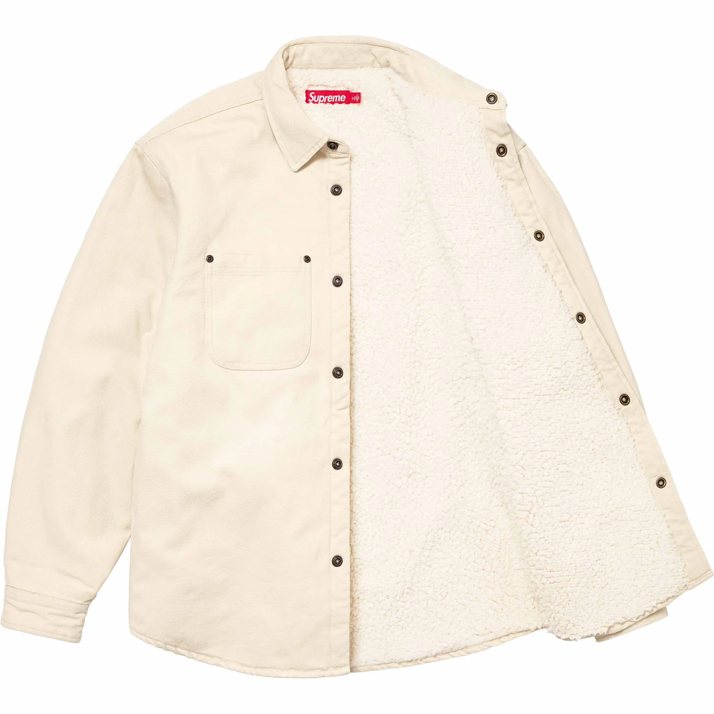 Supreme Faux Shearling Lined Natural Work Shirt