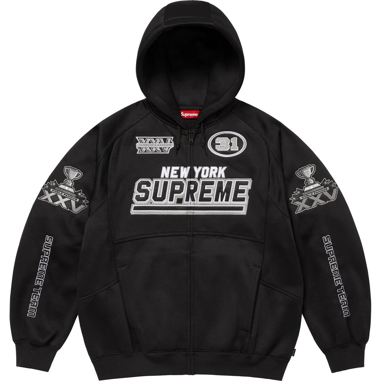 Supreme Football Black Zip Up Hoodie