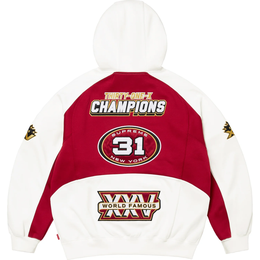 Supreme Football White Zip Up Hoodie