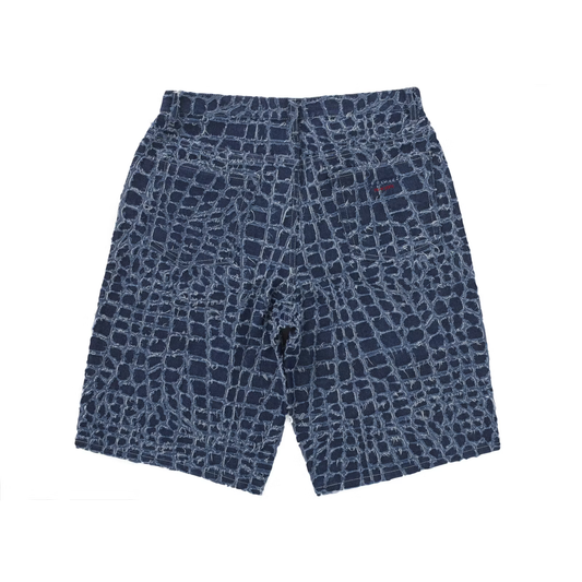 Supreme Frayed Croc Baggy Indigo Denim Shorts