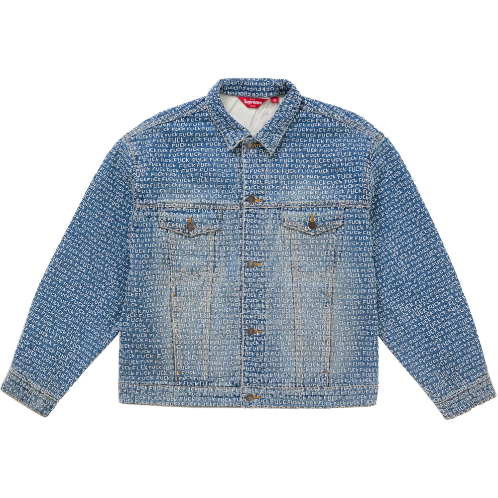 Supreme Fuck Stitch Blue Denim Trucker Jacket