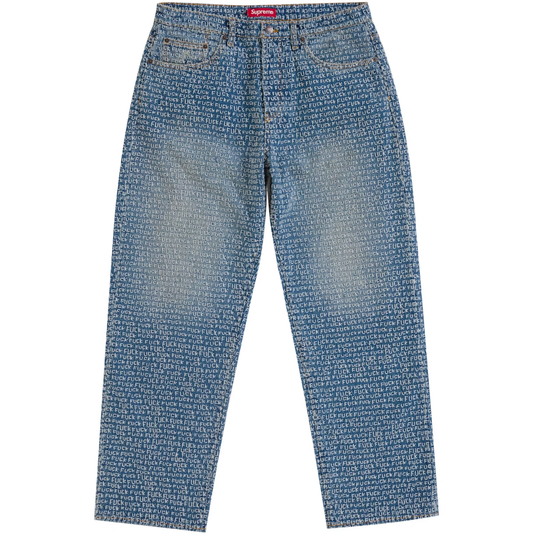 Supreme Fuck Stitch Loose Fit Blue Denim Pants