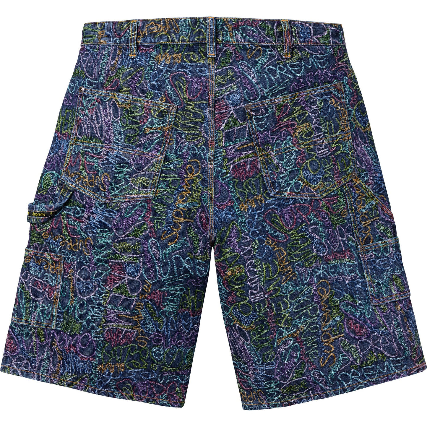 Supreme Handwriting Double Knee Indigo Denim Short
