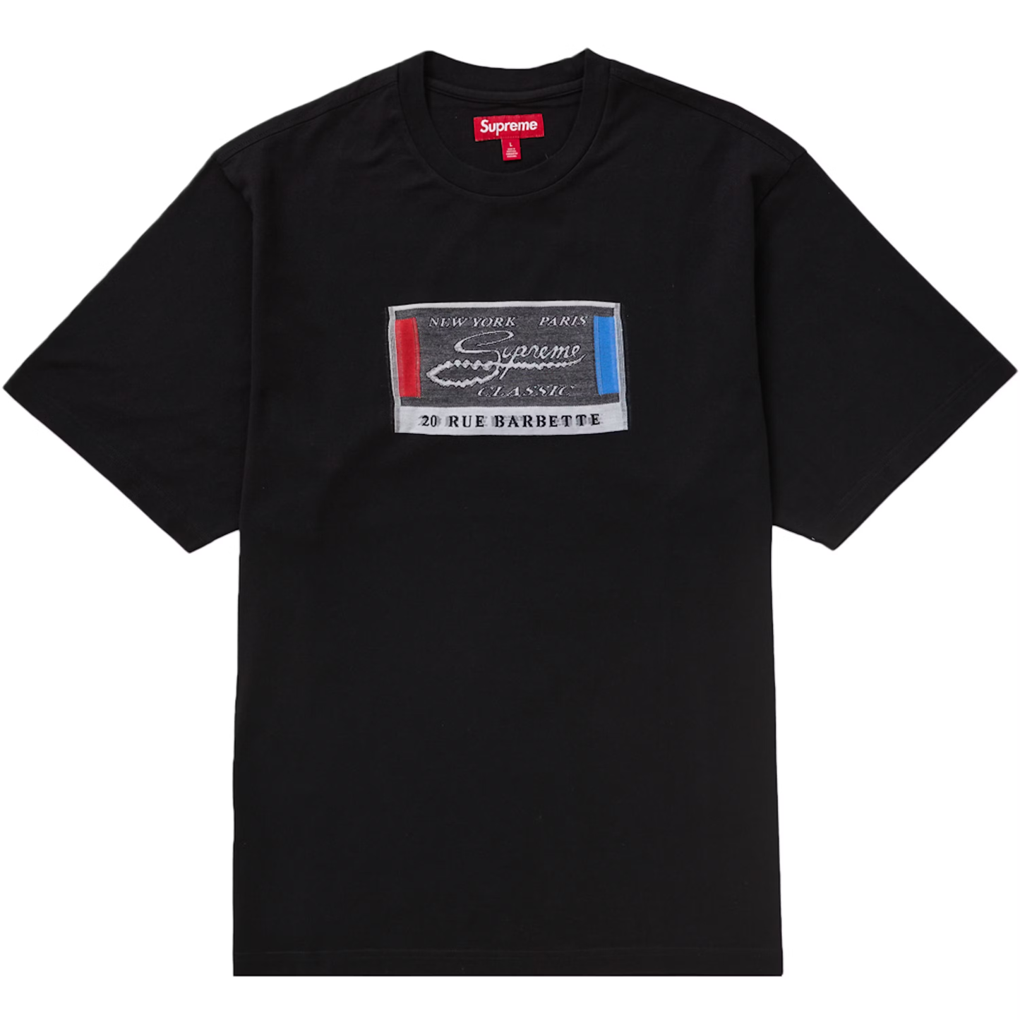 Supreme Intarsia Label Black S/S Top