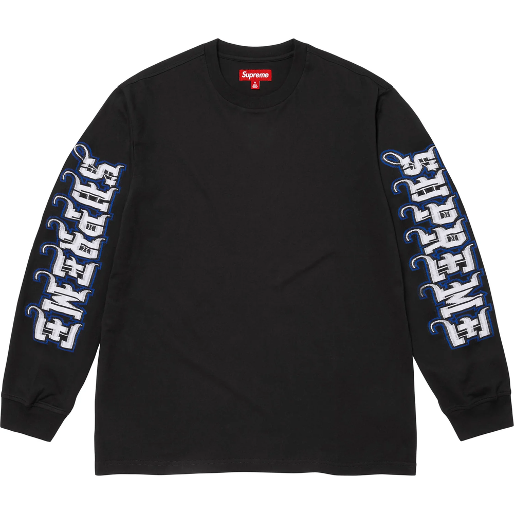Supreme Intarsia Sleeve L/S Black Tee