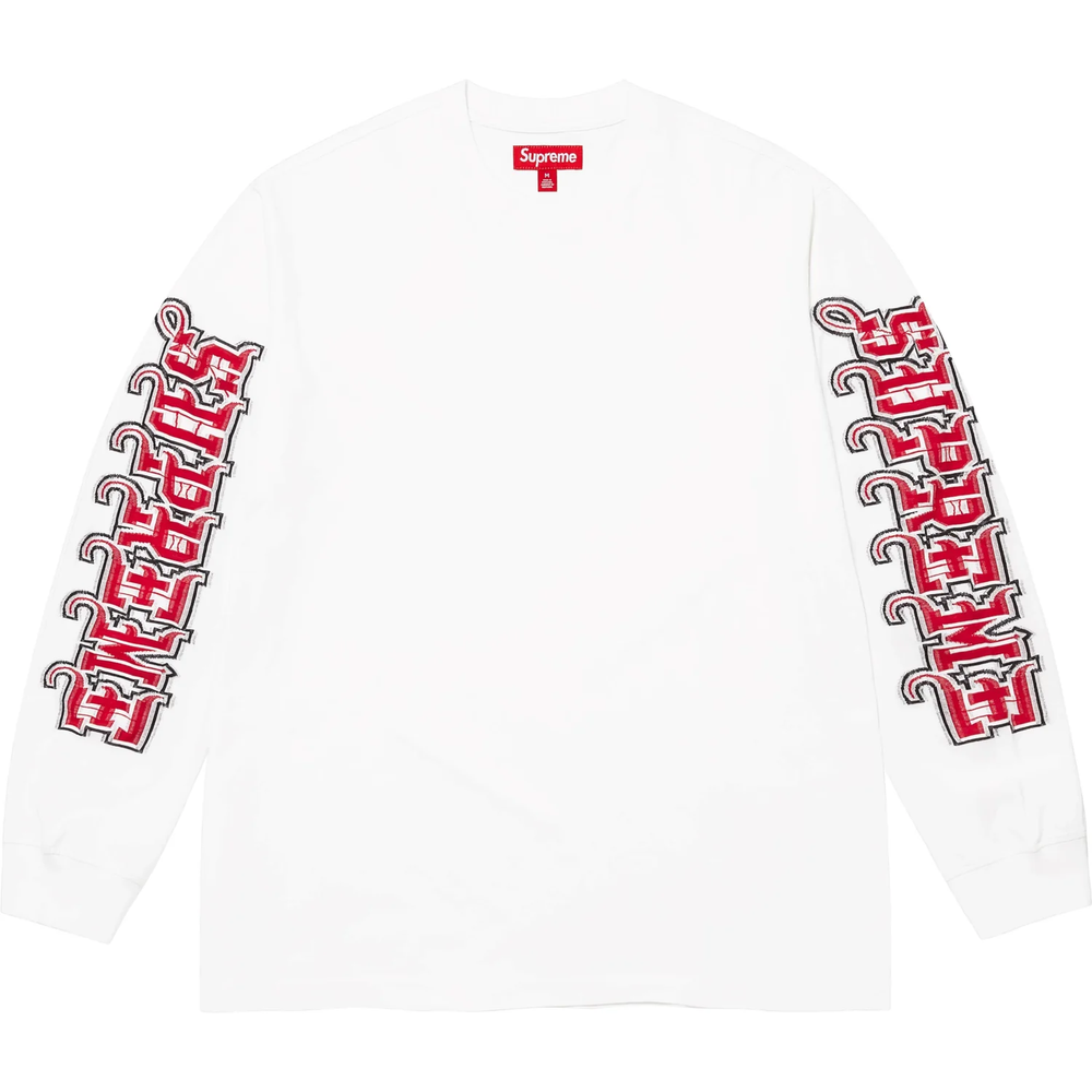Supreme Intarsia Sleeve White L/S Tee