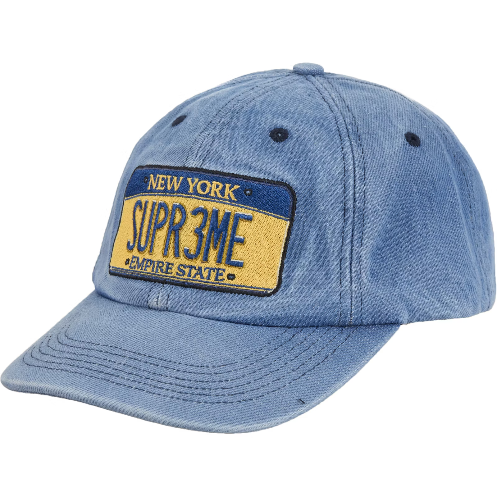 Supreme License Plate Denim 6-Panel Hat – WyCo Vintage Broadway Supreme License Plate Denim 6-Panel Hat – WyCo Vintage Broadway