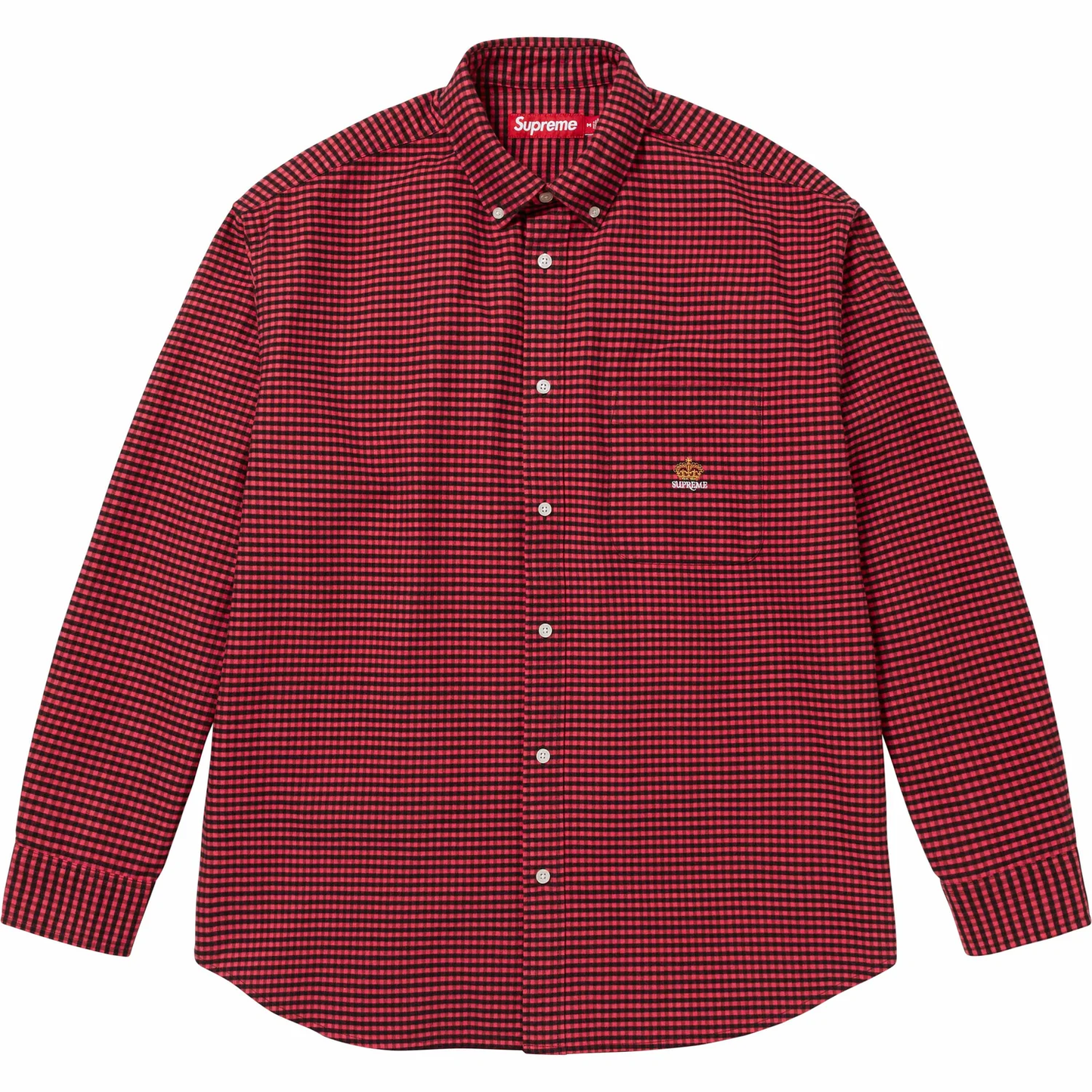 Supreme Loose Fit Flannel Oxford Red Plaid Shirt