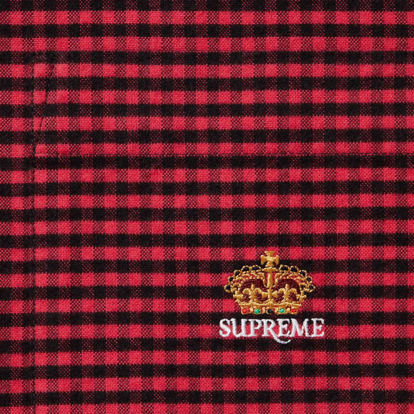Supreme Loose Fit Flannel Oxford Red Plaid Shirt