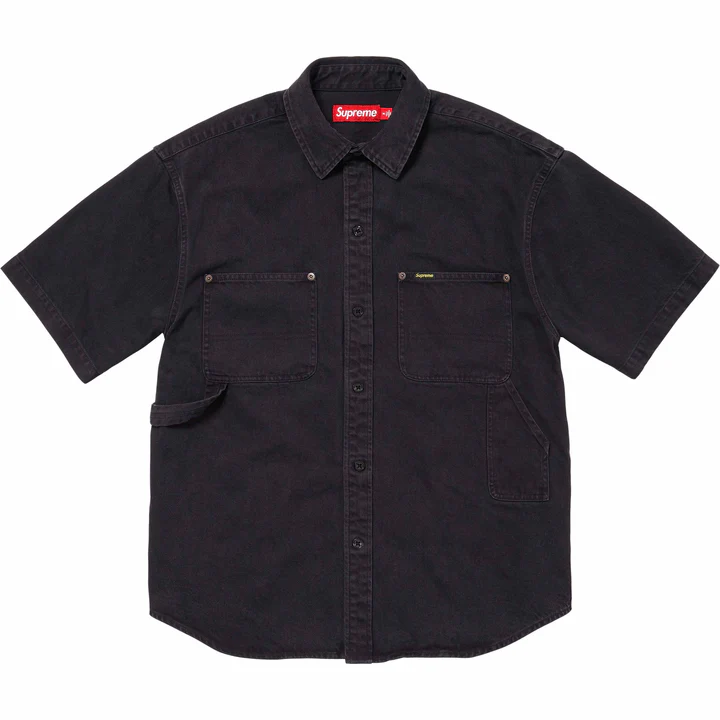 Supreme Loose Fit S/S Black Denim Painters Shirt