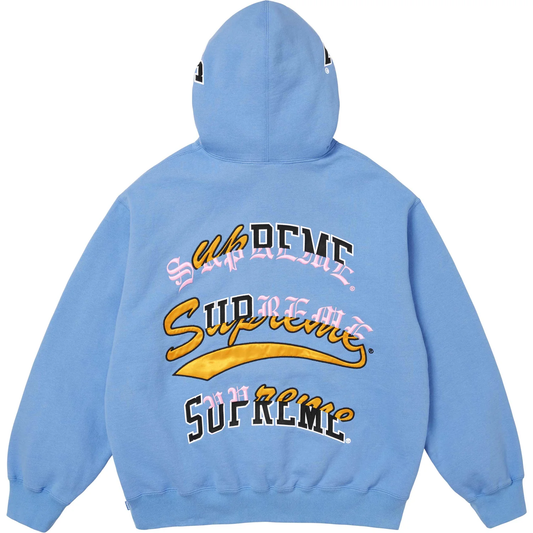 Supreme Multi Logos Light Blue Hoodie