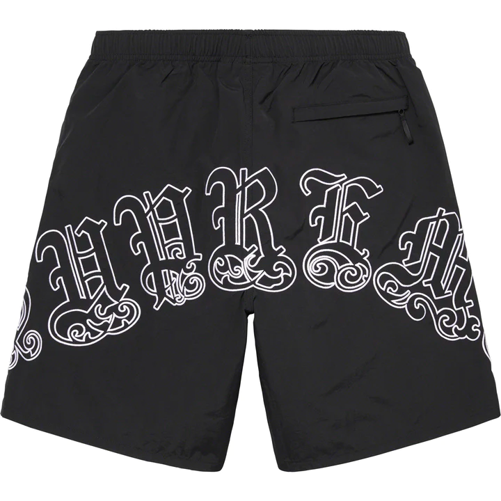 Supreme Old English Black Nylon Shorts