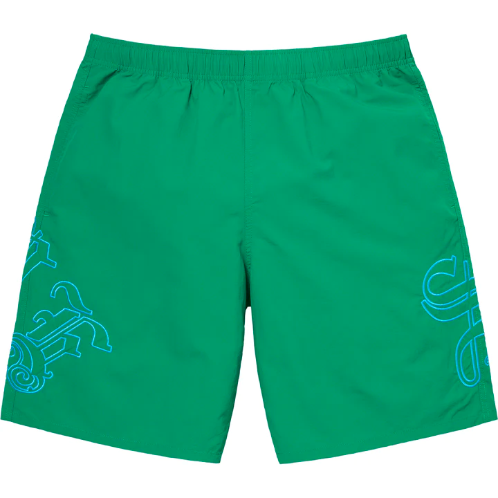 Supreme Old English Green Nylon Shorts