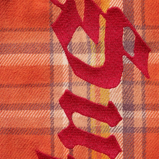 Supreme Old English Plaid Orange Flannel Shirt