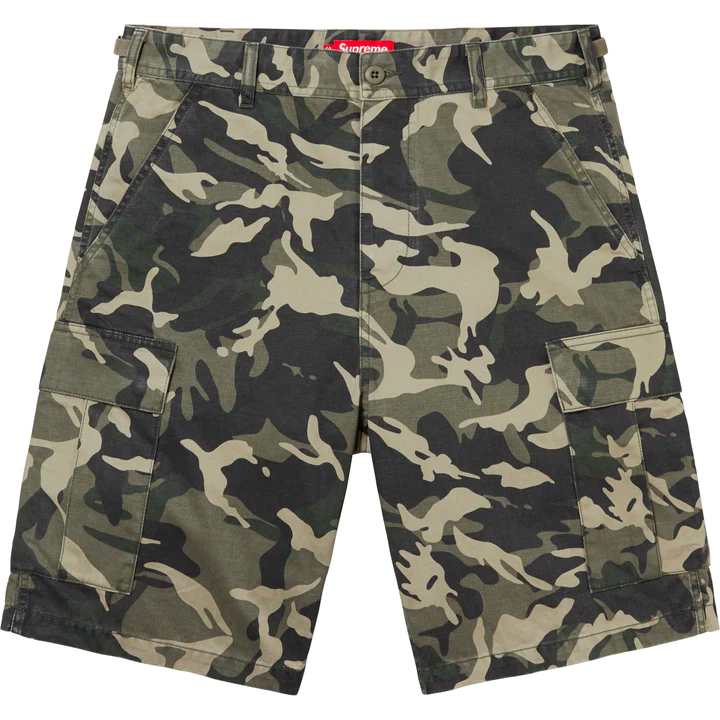 Supreme Olive Camo Cargo Shorts