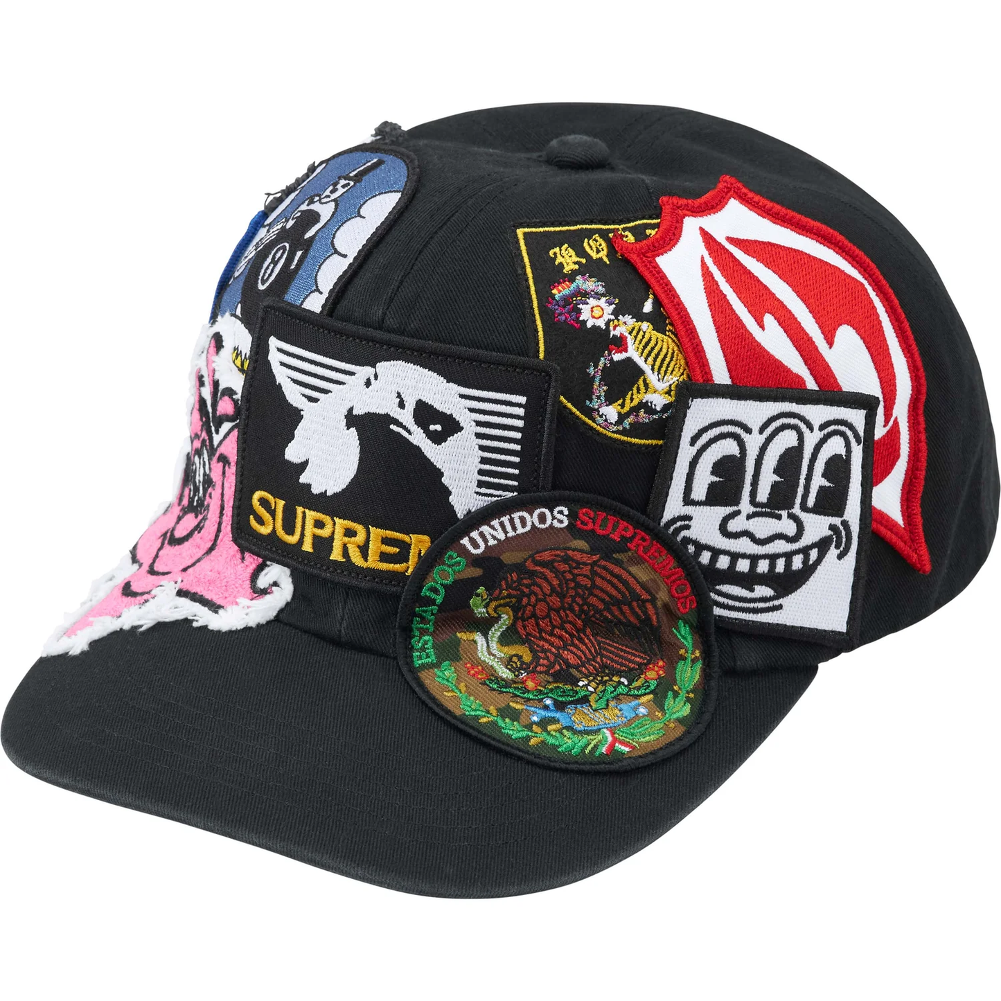 Supreme Patches Black 6-Panel Hat