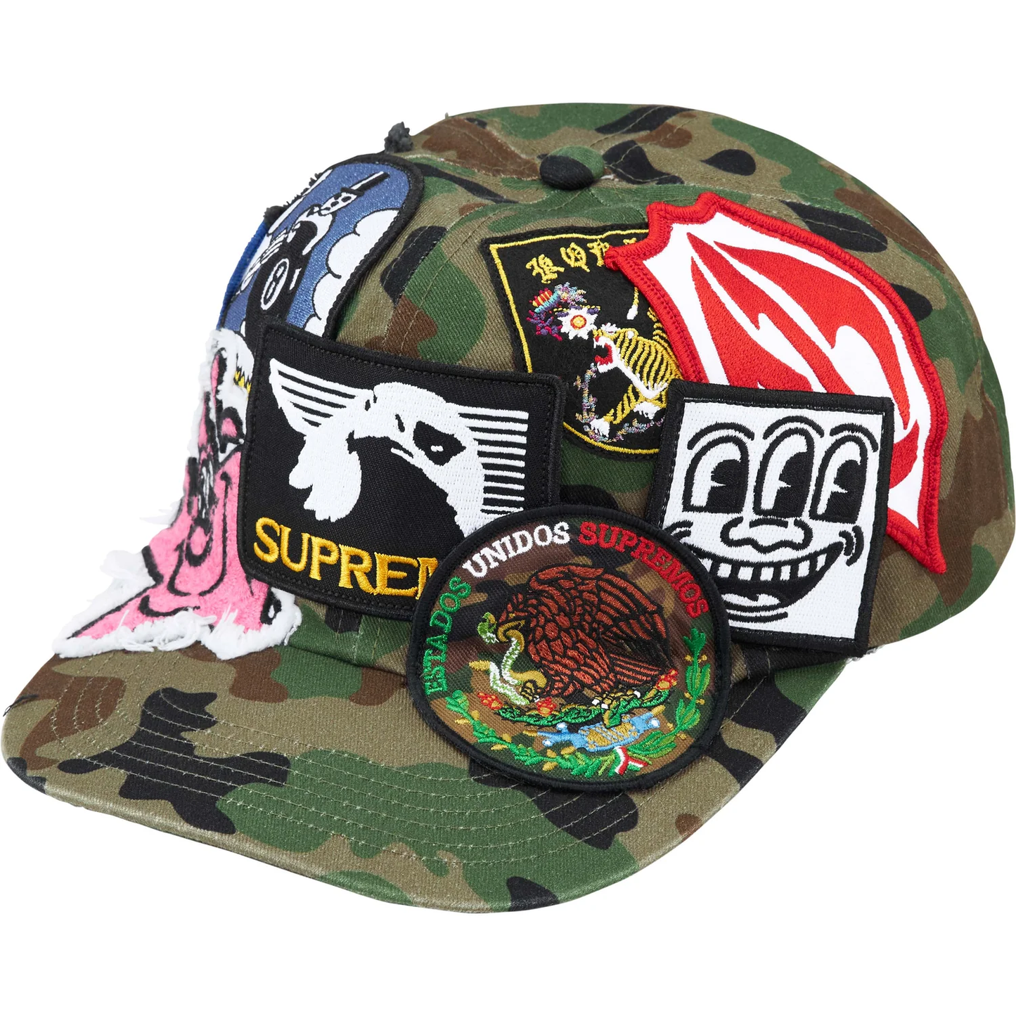 Supreme Patches Camo 6-Panel Hat
