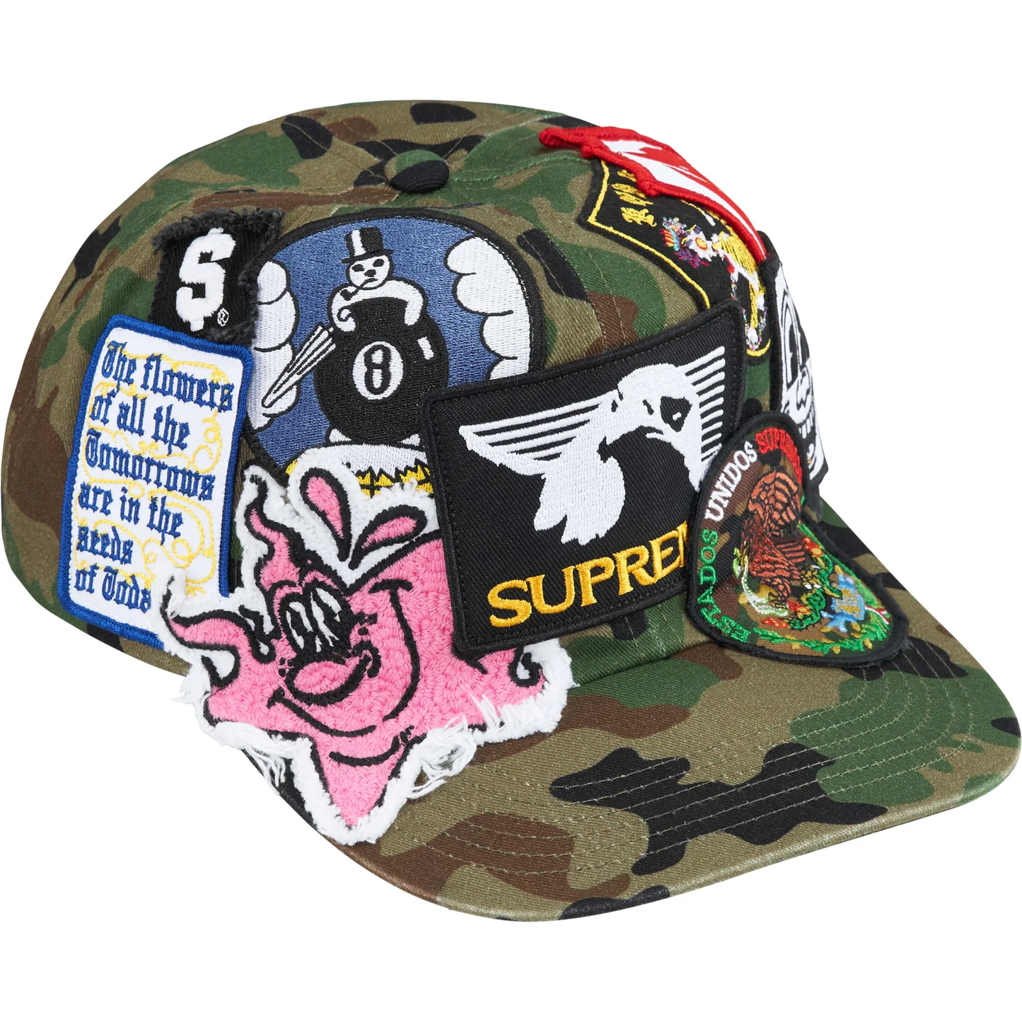 Supreme Patches Camo 6-Panel Hat