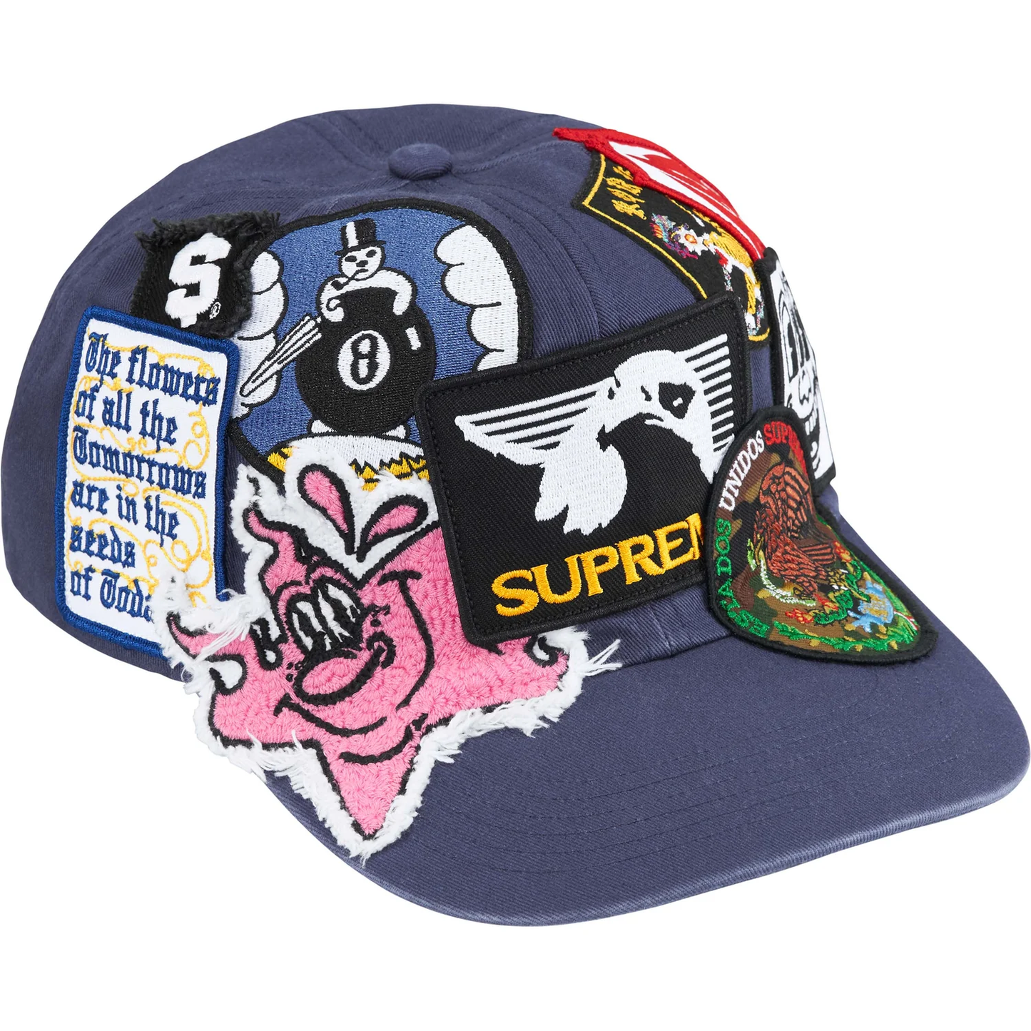 Supreme Patches Navy 6-Panel Hat