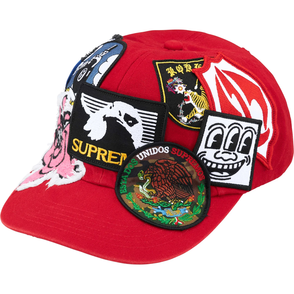 Supreme Patches Red 6-Panel Hat