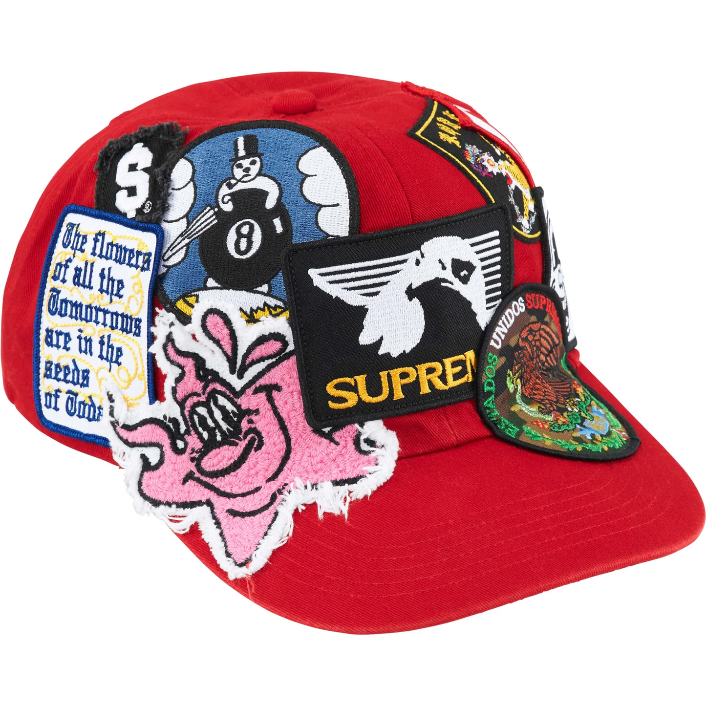 Supreme Patches Red 6-Panel Hat