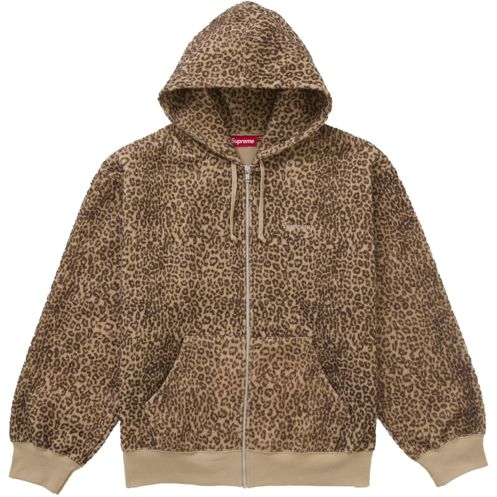 Supreme Pilled Zip Up Cheetah Hoodie