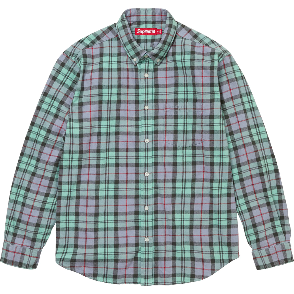 Supreme Plaid Blue Flannel Shirt