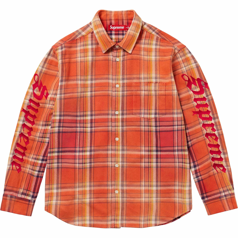 Supreme Old English Plaid Orange Flannel Shirt