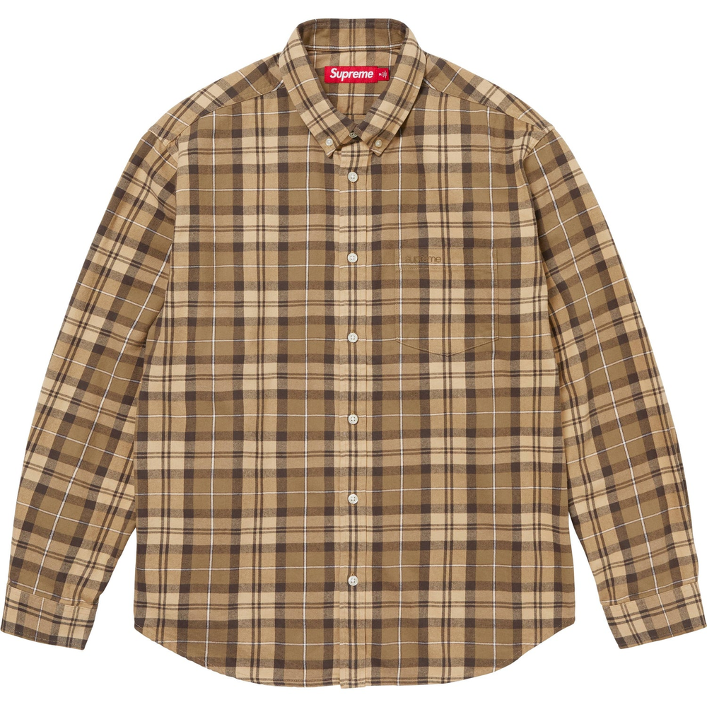 Supreme Plaid Tan Flannel Shirt
