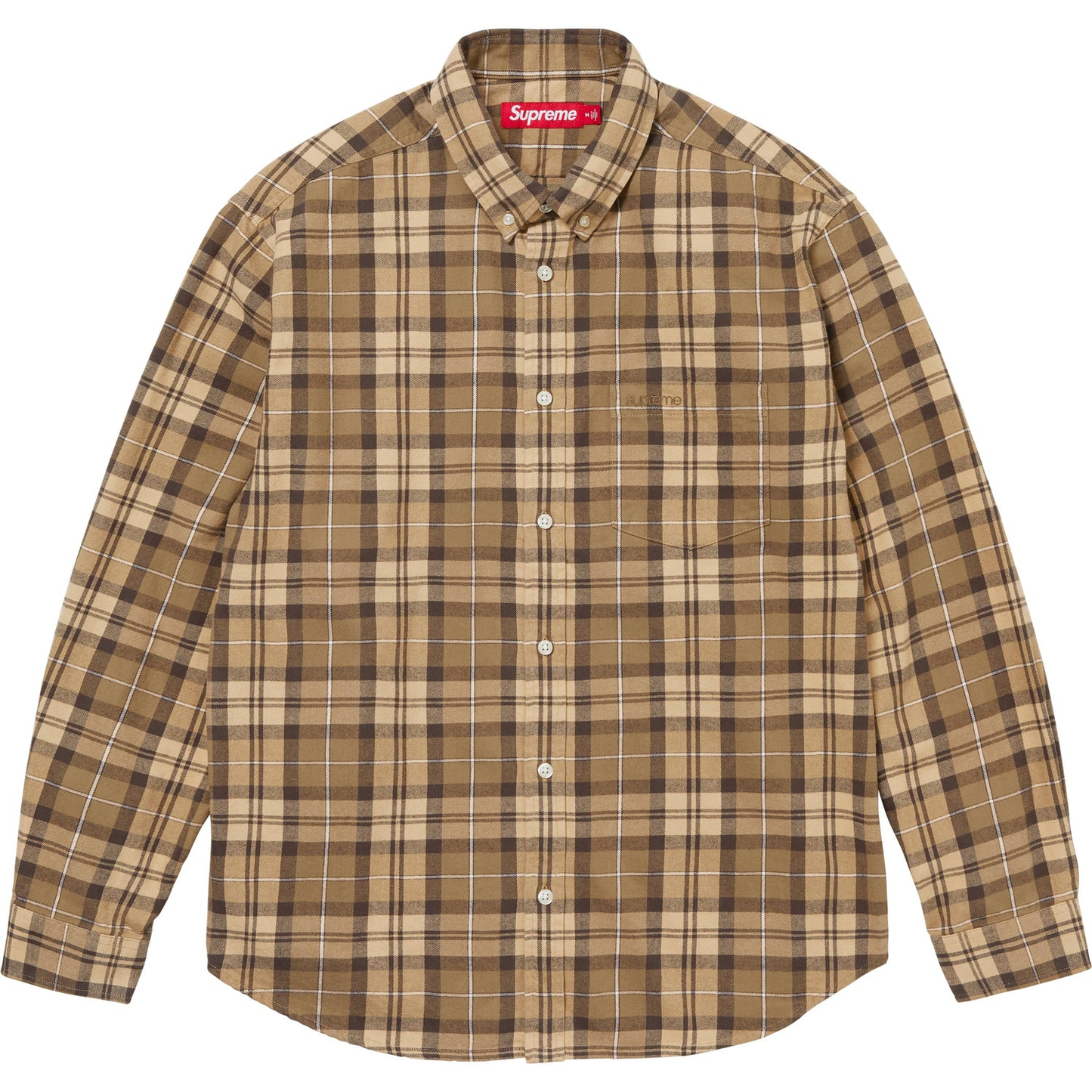 Supreme Plaid Tan Flannel Shirt