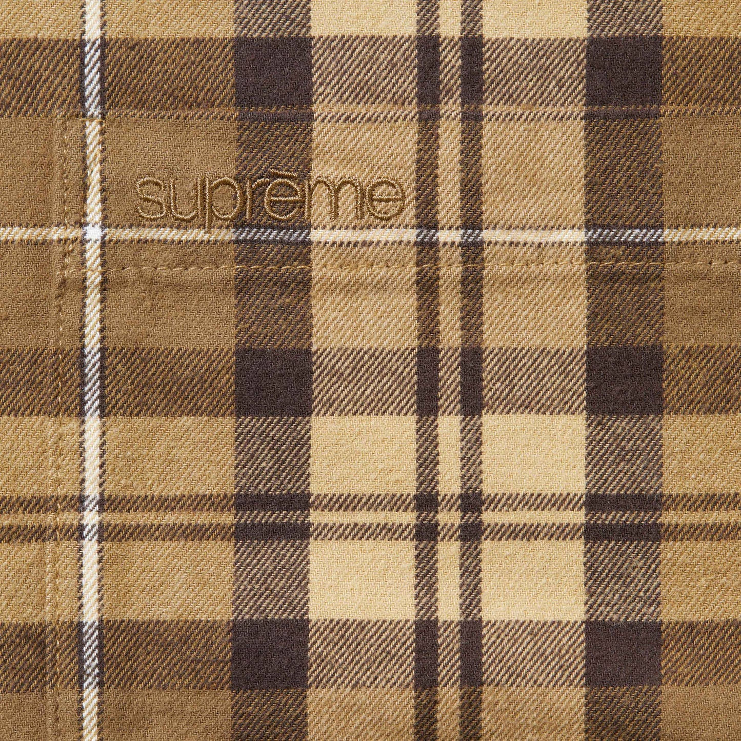Supreme Plaid Tan Flannel Shirt