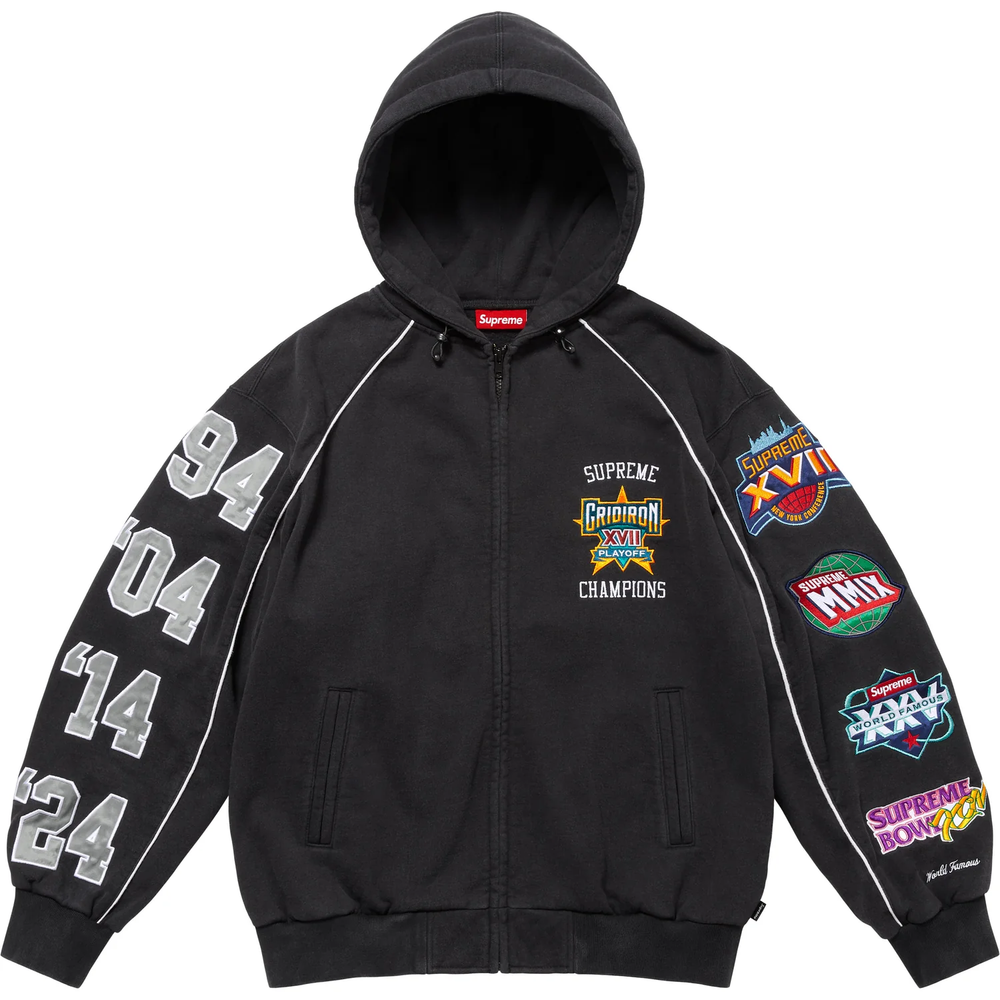 Supreme Playoffs Black Zip Up Hoodie